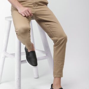Men Khaki Tapered Fit Chinos