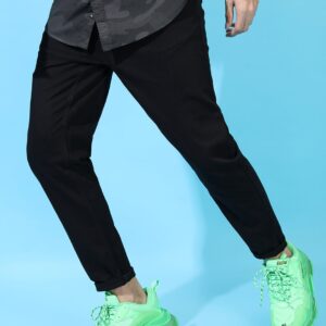 Men Black Tapered Fit Chinos