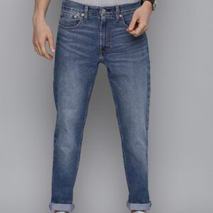 Men Blue Tapered Fit Light Fade Stretchable Casual Jeans